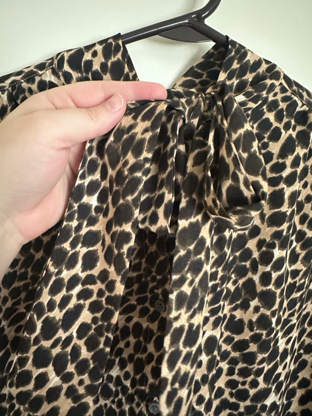 J. Crew Leopard-Print Bow Tie Blouse - Picture 2 of 5